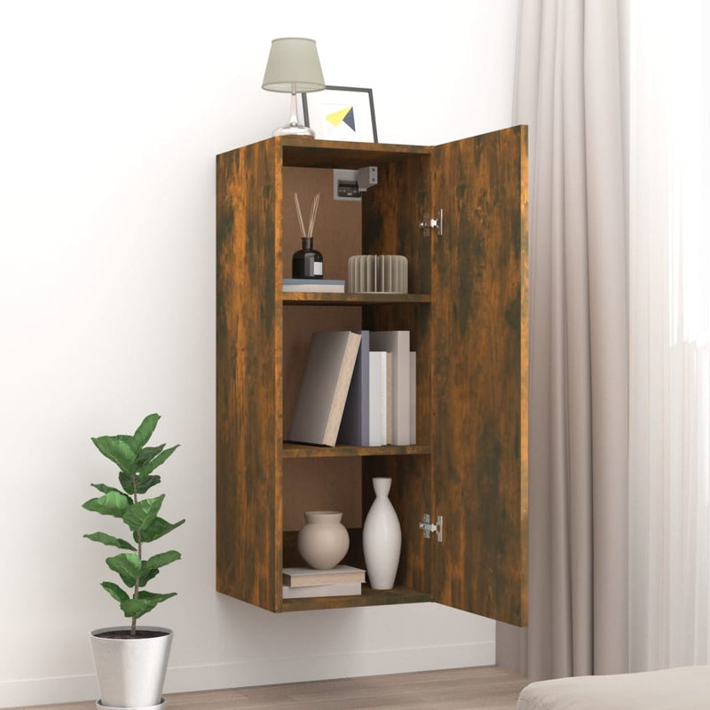 vidaXL Wall Cabinet Black 34.5x34x90 cm Engineered Wood