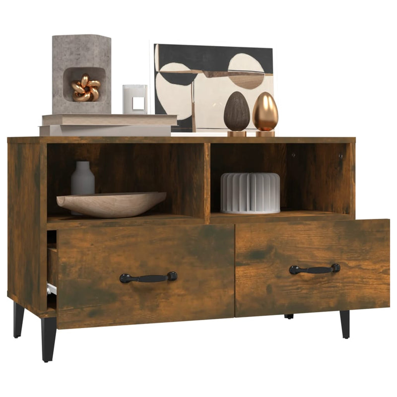 vidaXL TV Cabinet Black 80x36x50 cm Engineered Wood