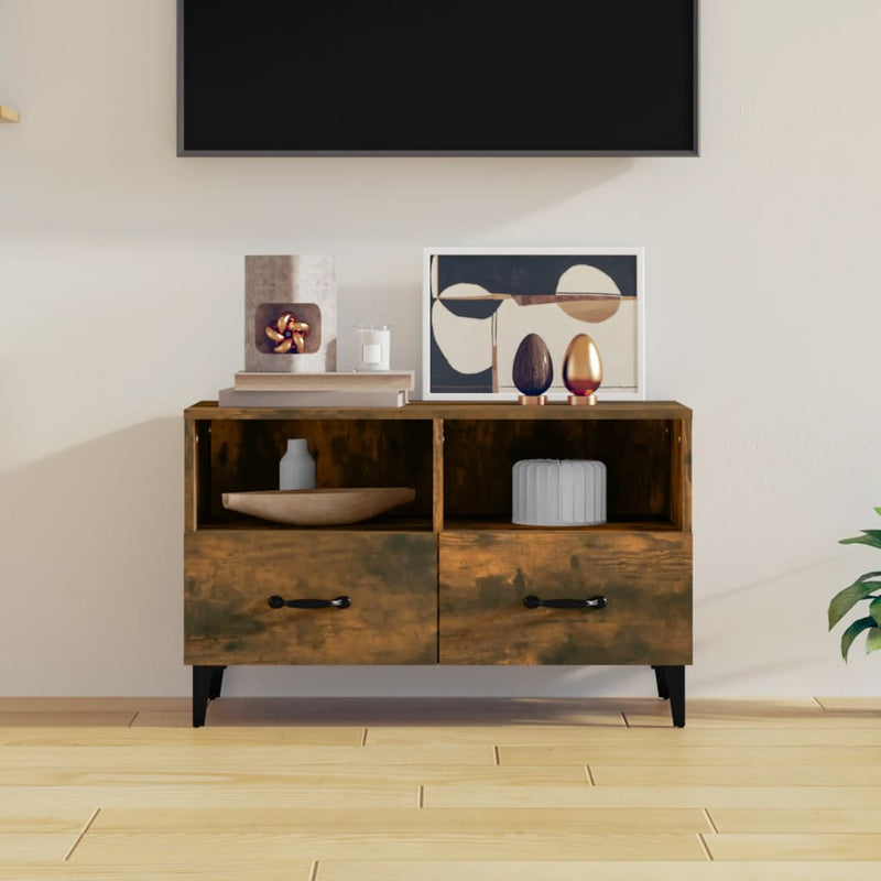 vidaXL TV Cabinet Black 80x36x50 cm Engineered Wood