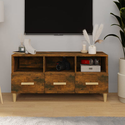 vidaXL TV Cabinet Black 102x36x50 cm Engineered Wood