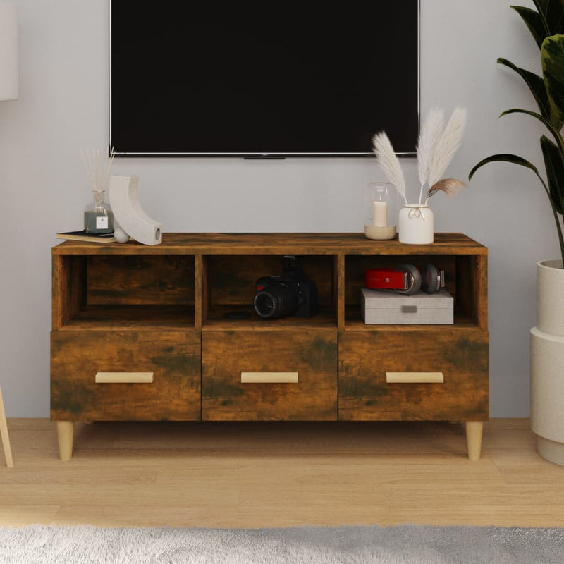 vidaXL TV Cabinet Black 102x36x50 cm Engineered Wood