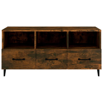 vidaXL TV Cabinet Smoked Oak 102x35x50 cm Engineered Wood