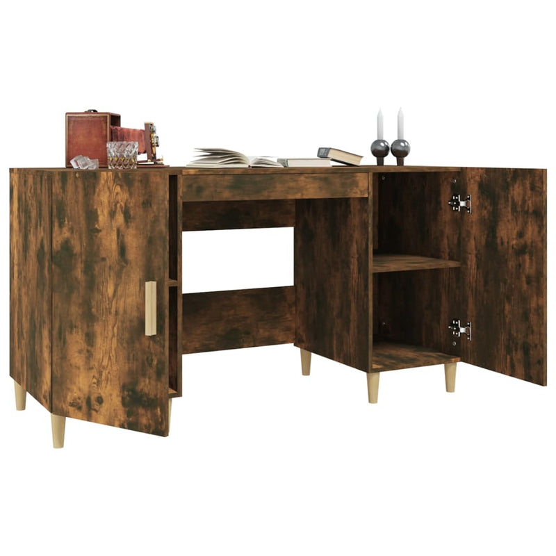 vidaXL Desk Black 140x50x75 cm Engineered Wood