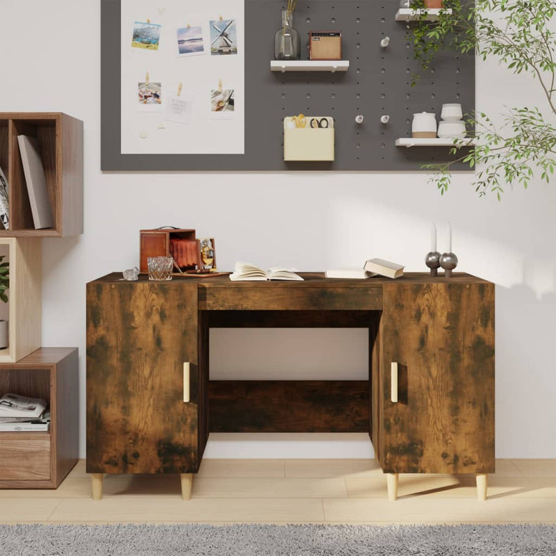 vidaXL Desk Black 140x50x75 cm Engineered Wood