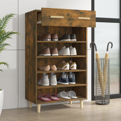 vidaXL Shoe Cabinet Black 60x35x105 cm Engineered Wood