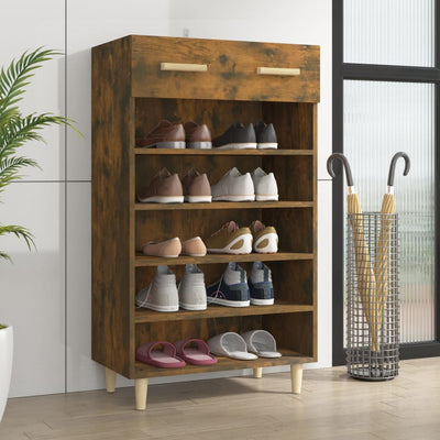 vidaXL Shoe Cabinet Black 60x35x105 cm Engineered Wood