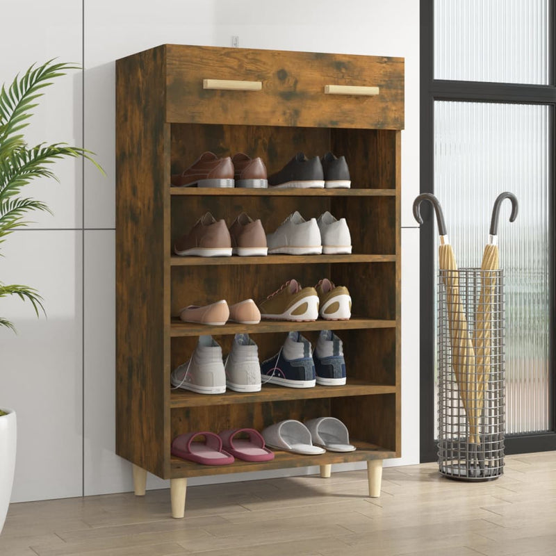 vidaXL Shoe Cabinet Black 60x35x105 cm Engineered Wood