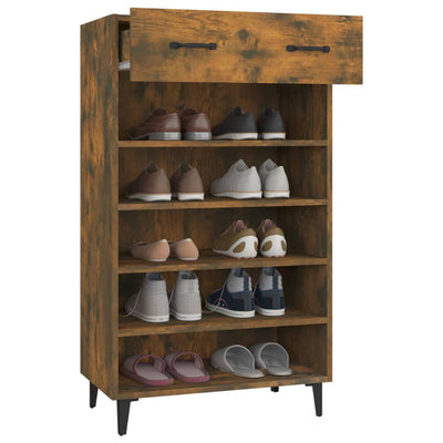 vidaXL Shoe Cabinet Black 60x35x105 cm Engineered Wood