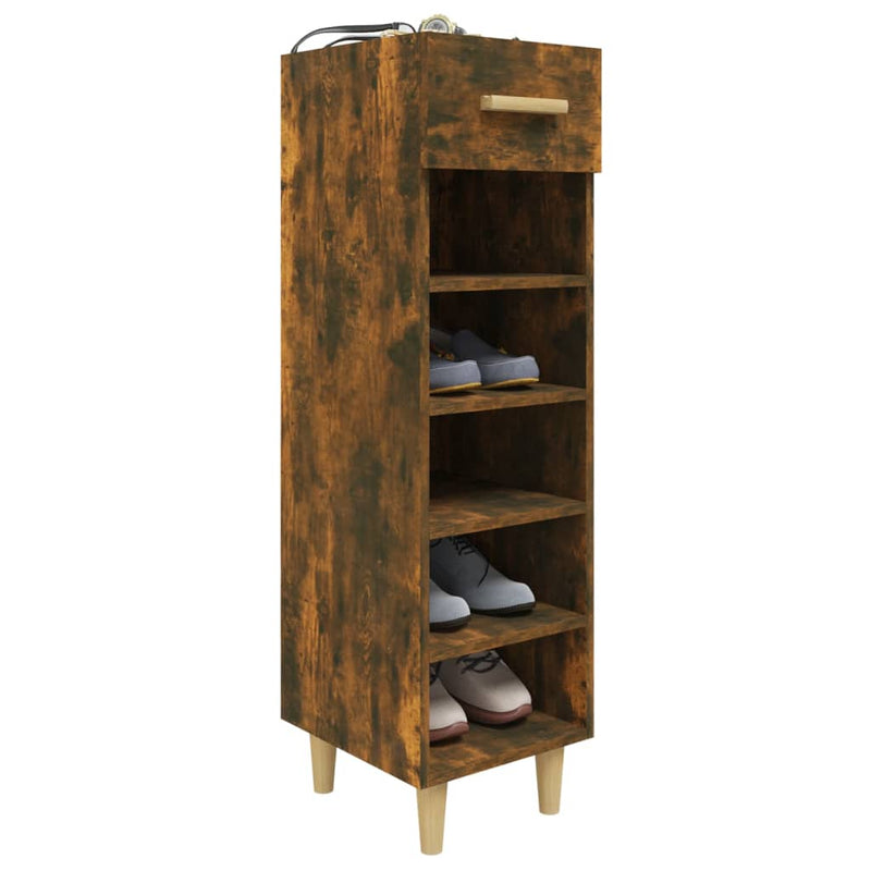 vidaXL Shoe Cabinet Black 30x35x105 cm Engineered Wood