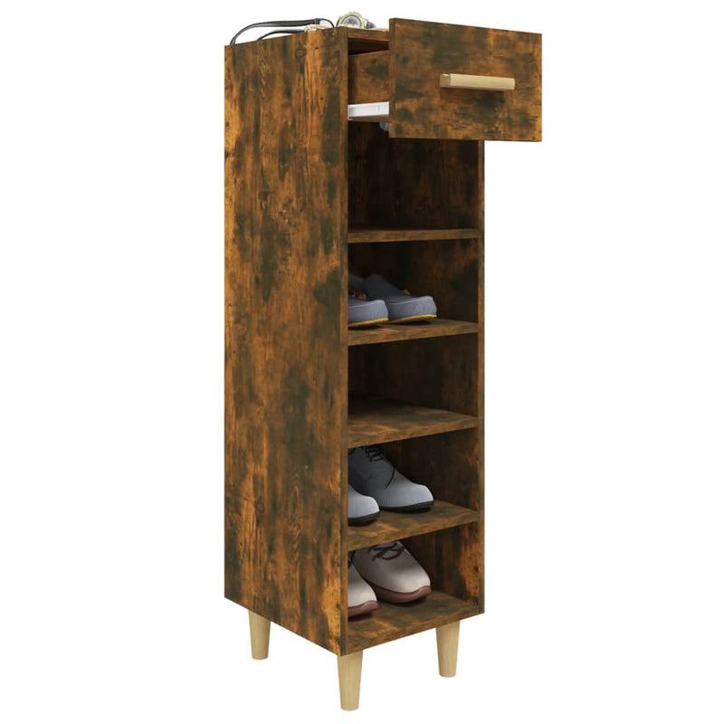 vidaXL Shoe Cabinet Black 30x35x105 cm Engineered Wood