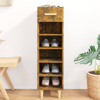 vidaXL Shoe Cabinet Black 30x35x105 cm Engineered Wood