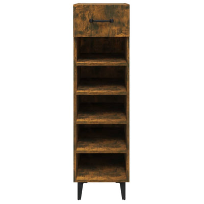 vidaXL Shoe Cabinet Smoked Oak 30x35x105 cm Engineered Wood