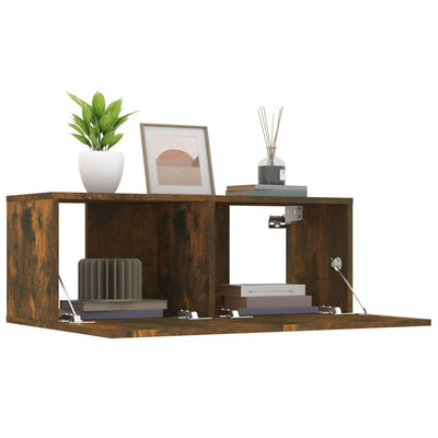 vidaXL TV Cabinets 2 pcs Smoked Oak 80x30x30 cm Engineered Wood