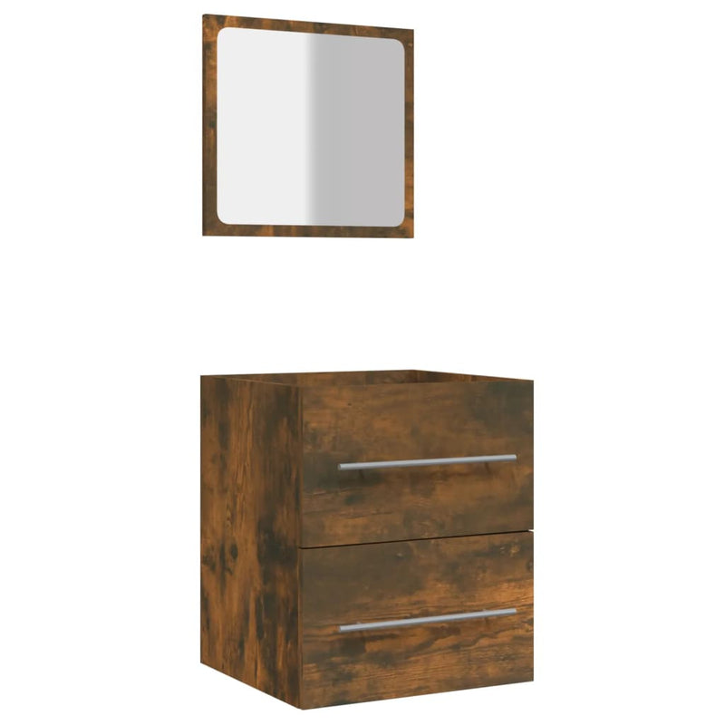 vidaXL Bathroom Cabinet with Mirror Smoked Oak 41x38.5x48 cm