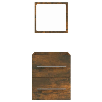 vidaXL Bathroom Cabinet with Mirror Smoked Oak 41x38.5x48 cm
