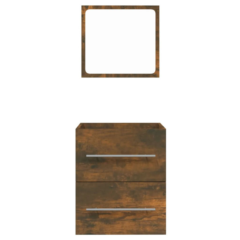 vidaXL Bathroom Cabinet with Mirror Smoked Oak 41x38.5x48 cm