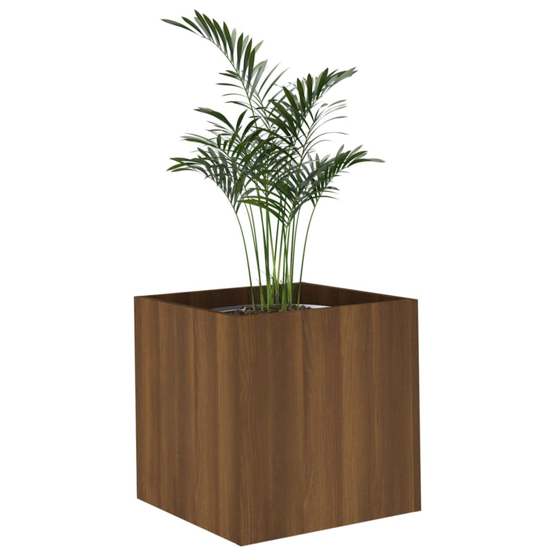 vidaXL Planter Box Smoked Oak 40x40x40 cm Engineered Wood
