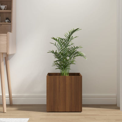 vidaXL Planter Box Smoked Oak 40x40x40 cm Engineered Wood