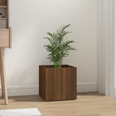 vidaXL Planter Box Smoked Oak 40x40x40 cm Engineered Wood