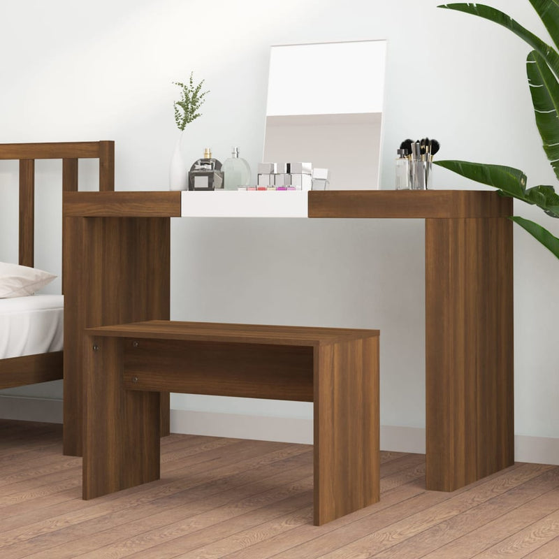 vidaXL Dressing Stool Brown Oak 70x35x45 cm Engineered Wood