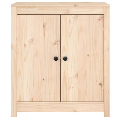 vidaXL Sideboards 2 pcs Black 70x35x80 cm Solid Wood Pine