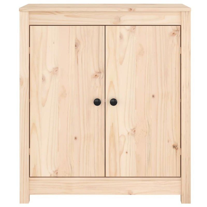 vidaXL Sideboards 2 pcs Black 70x35x80 cm Solid Wood Pine