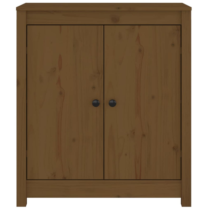 vidaXL Sideboards 2 pcs Black 70x35x80 cm Solid Wood Pine