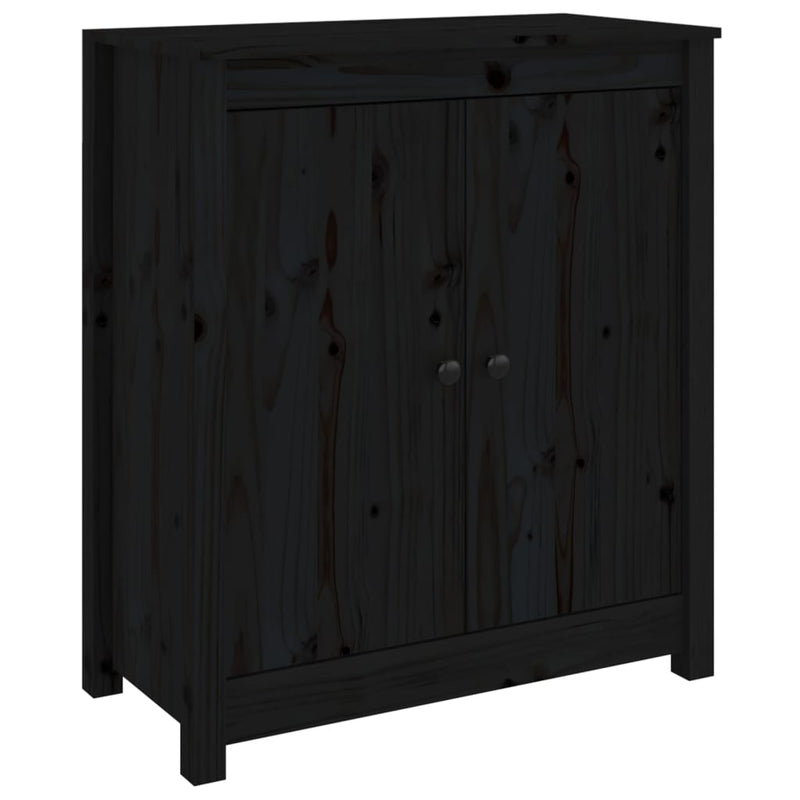 vidaXL Sideboards 2 pcs Black 70x35x80 cm Solid Wood Pine