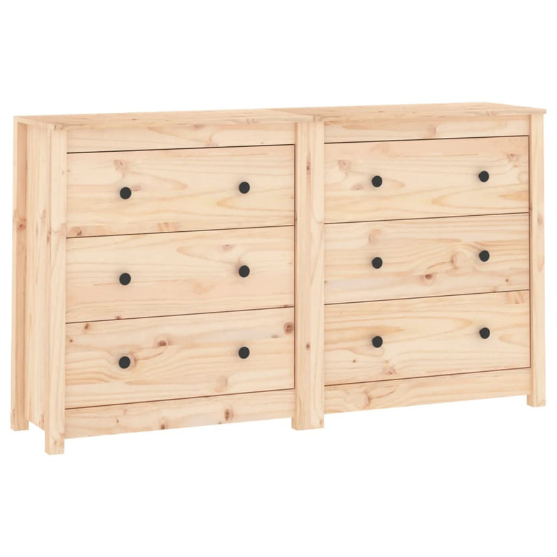 vidaXL Sideboard Black 140x35x80 cm Solid Wood Pine