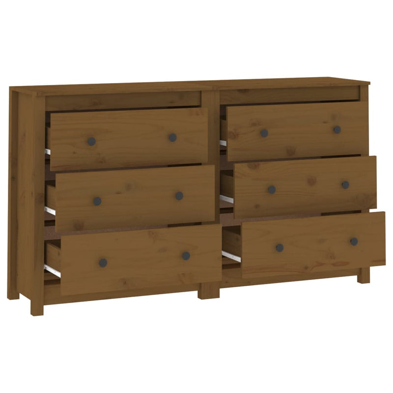 vidaXL Sideboard Black 140x35x80 cm Solid Wood Pine