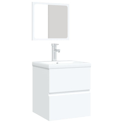 vidaXL Bathroom Sink Cabinet with Basin and Mirror Smoked Oak