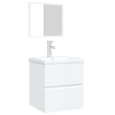 vidaXL Bathroom Sink Cabinet with Basin and Mirror Smoked Oak