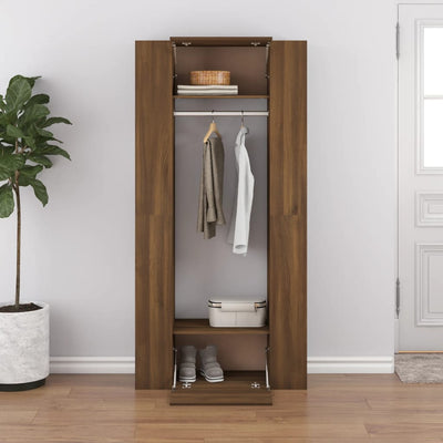 vidaXL Hallway Cabinets 2 pcs Brown Oak Engineered Wood