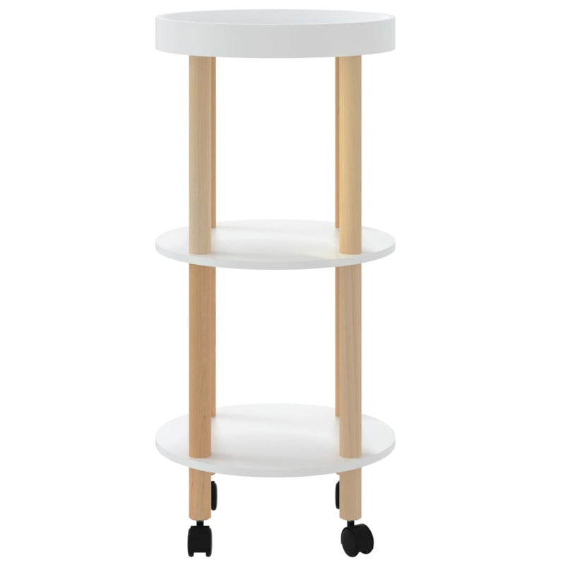 vidaXL 3-tier Trolley Black 38x38x82cm Engineered Wood&Solid Wood Pine