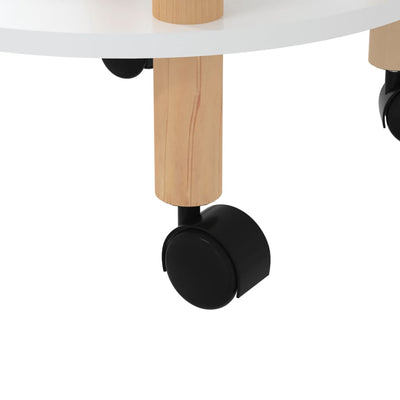 vidaXL 3-tier Trolley Black 38x38x82cm Engineered Wood&Solid Wood Pine