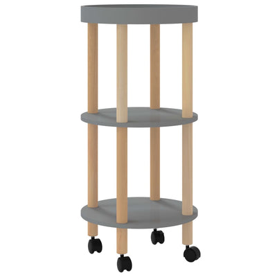 vidaXL 3-tier Trolley Black 38x38x82cm Engineered Wood&Solid Wood Pine