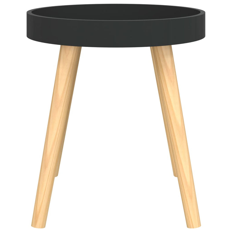vidaXL Side Table Black 38x38x40 cm Engineered Wood&Solid Wood Pine