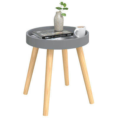 vidaXL Side Table Black 38x38x40 cm Engineered Wood&Solid Wood Pine