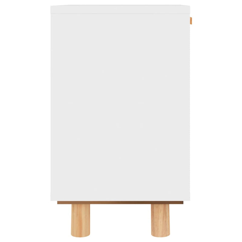 vidaXL Bedside Cabinets 2 pcs Black Solid Wood Pine and Natural Rattan