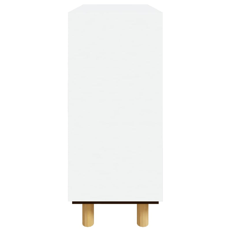 vidaXL Sideboard Black 60x30x70 cm Solid Wood Pine and Natural Rattan