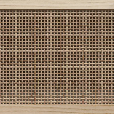 vidaXL Sideboard Black 60x30x70 cm Solid Wood Pine and Natural Rattan