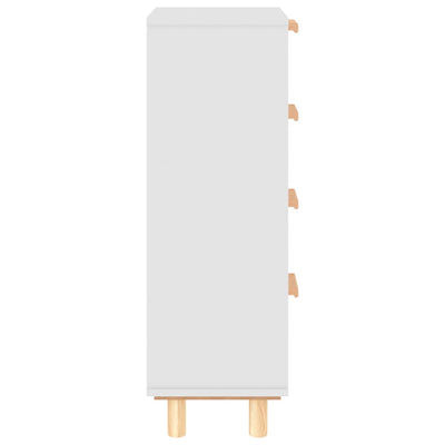 vidaXL Sideboard Black 40x30x90 cm Solid Wood Pine and Natural Rattan