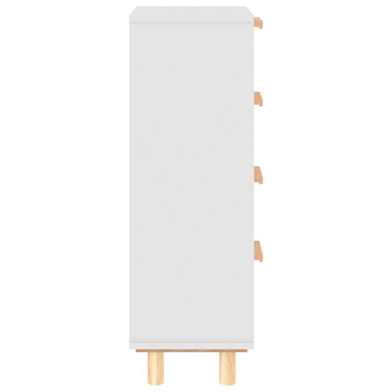 vidaXL Sideboard Black 40x30x90 cm Solid Wood Pine and Natural Rattan