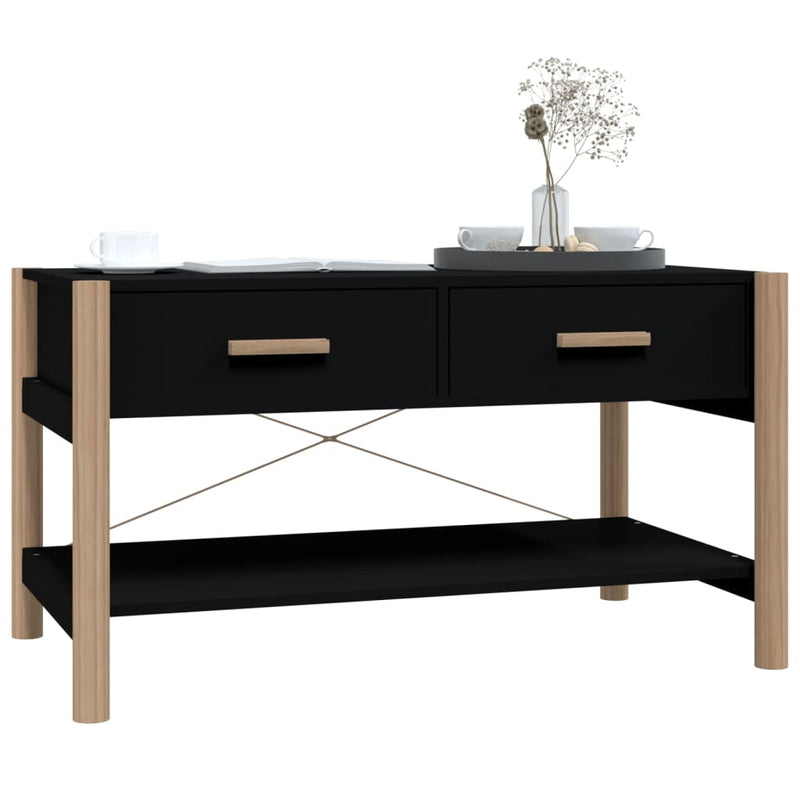 vidaXL Coffee Table Black 82x48x45 cm Engineered Wood