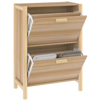 vidaXL Shoe Cabinet Black 57.5x33x80 cm Engineered Wood