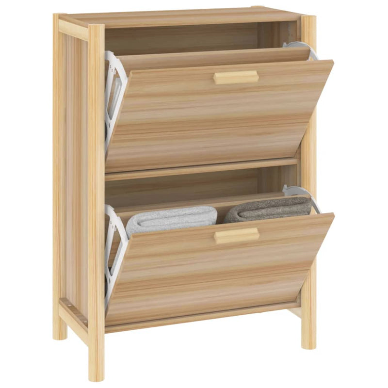 vidaXL Shoe Cabinet Black 57.5x33x80 cm Engineered Wood