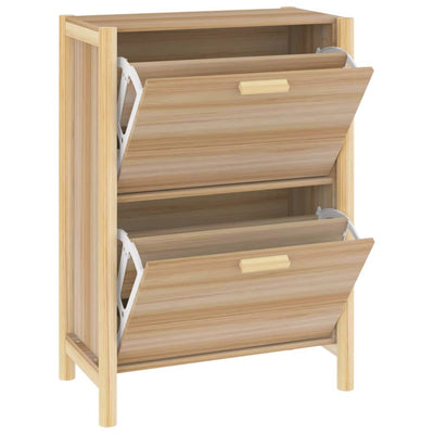 vidaXL Shoe Cabinet Black 57.5x33x80 cm Engineered Wood