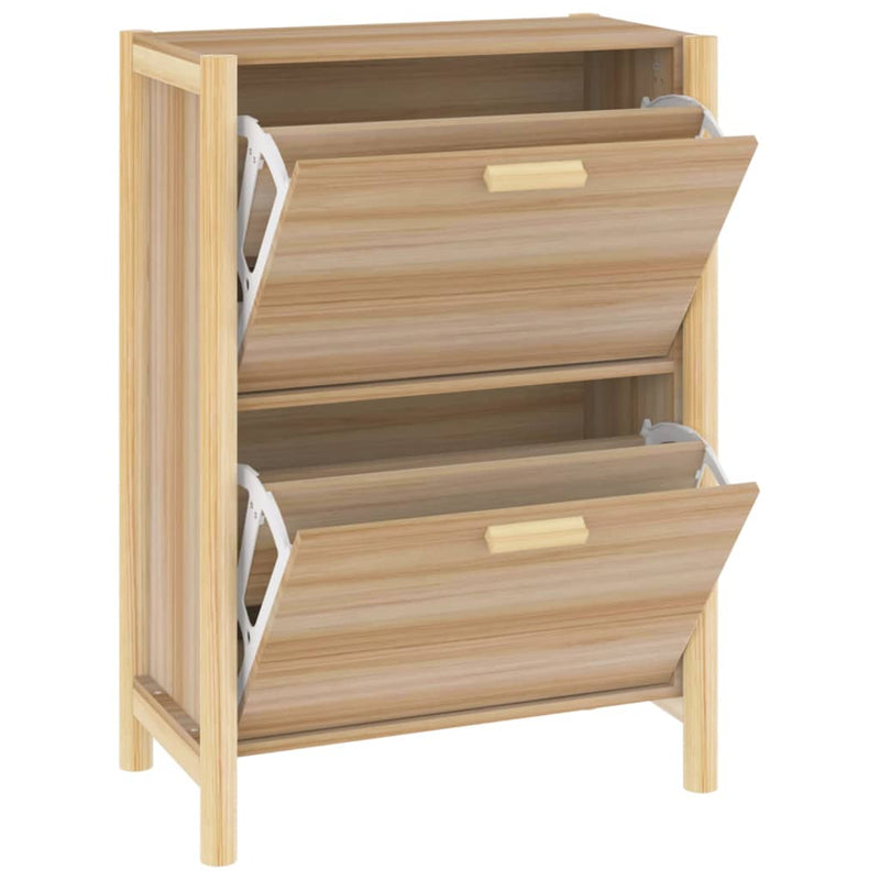 vidaXL Shoe Cabinet Black 57.5x33x80 cm Engineered Wood