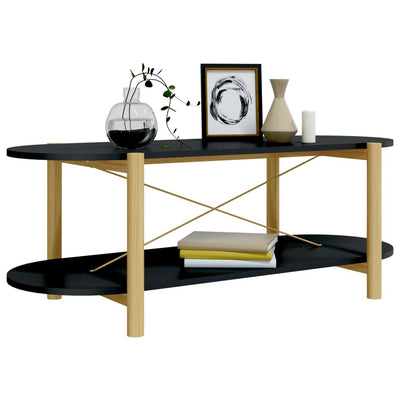 vidaXL Coffee Table Black 82x48x45 cm Engineered Wood