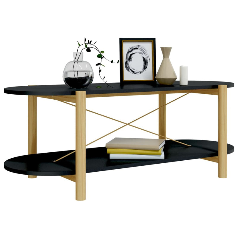vidaXL Coffee Table Black 82x48x45 cm Engineered Wood